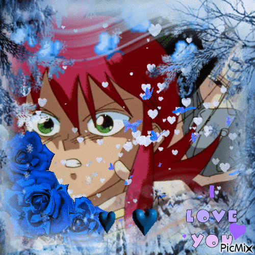 GIF glitter con un ragazzo anime carino